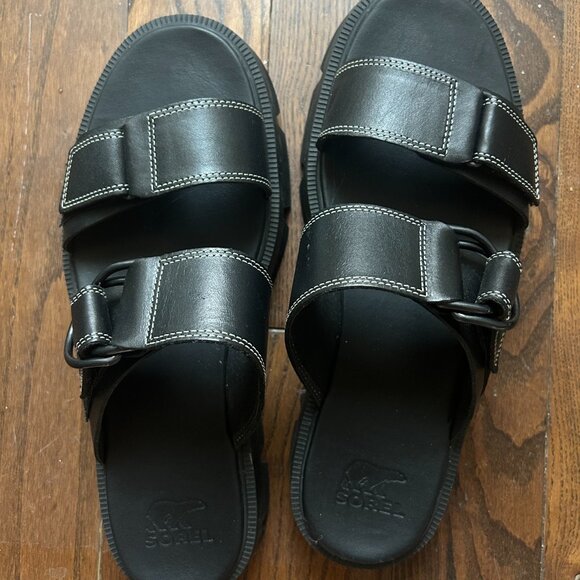 Sorel Leather Slide Strap Sandals - Picture 2 of 4